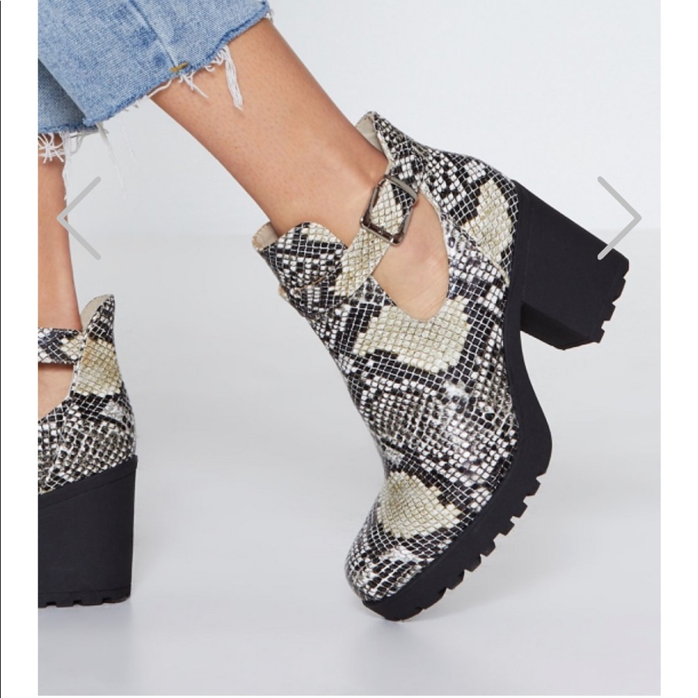 Snakeskin Booties